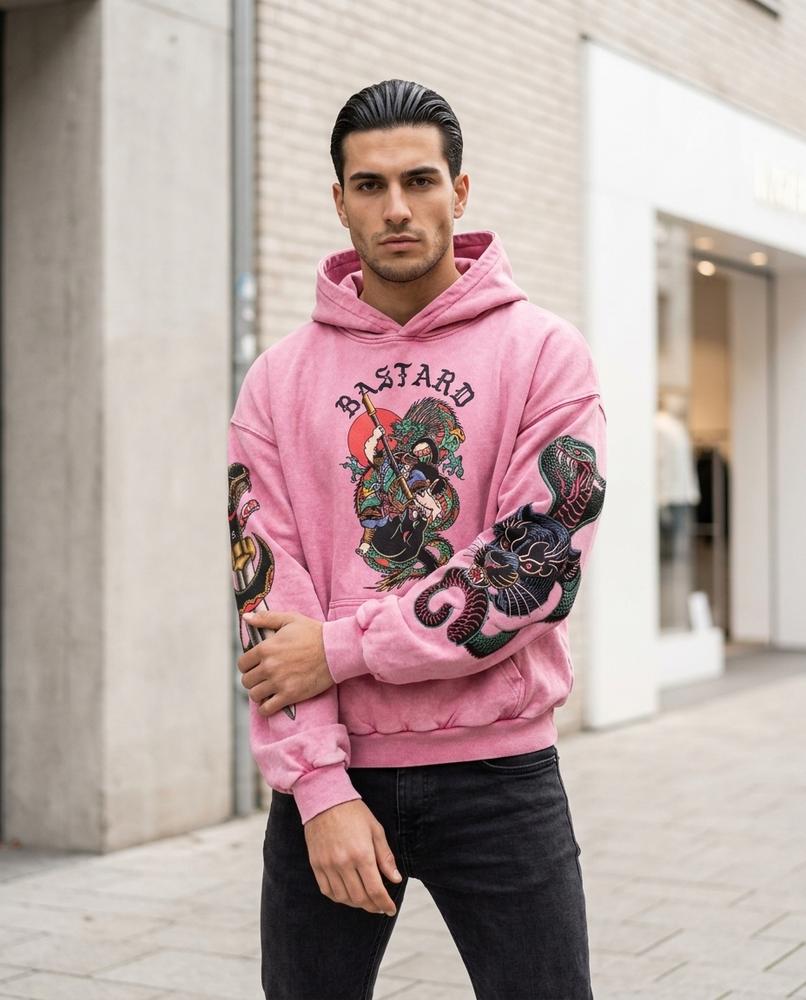Yumis | Gewaschener Bedruckter Hoodie Herren – Tilly Outlet