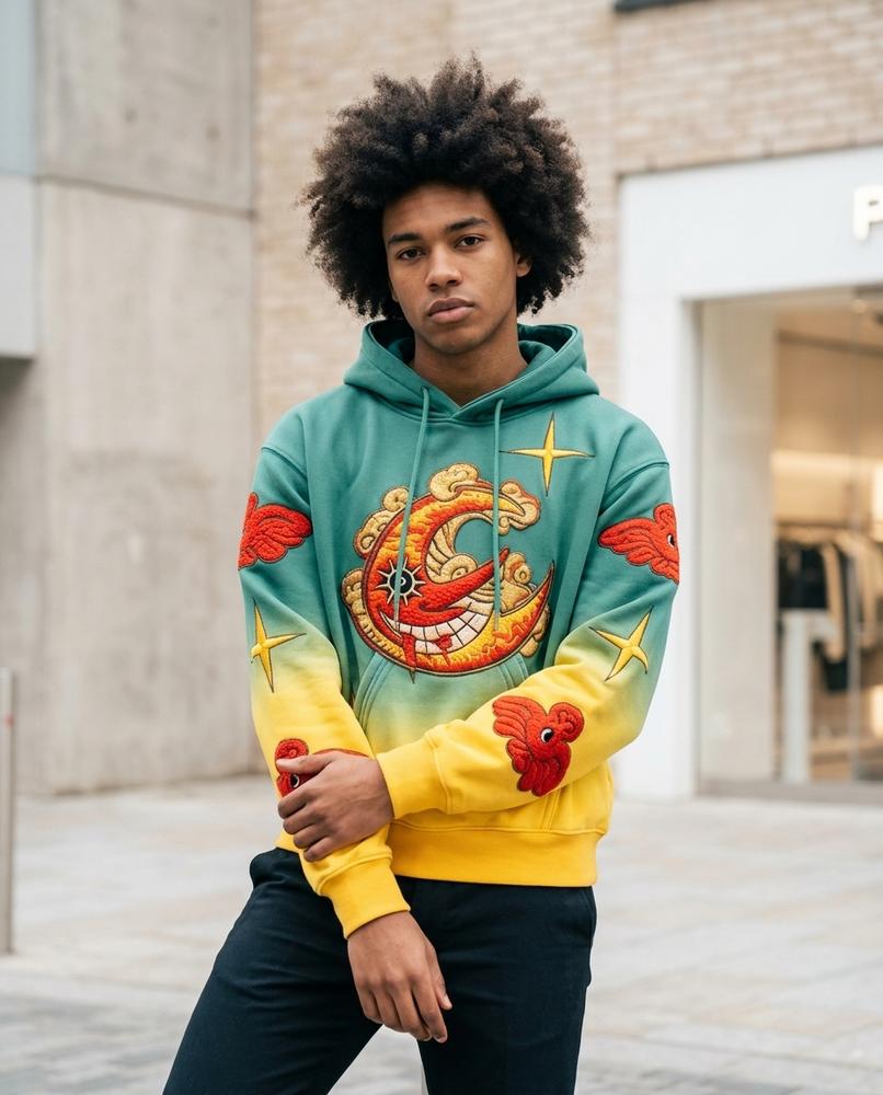 Riwen | Bestickt Mehrfarbig Hoodie Herren – Tilly Outlet