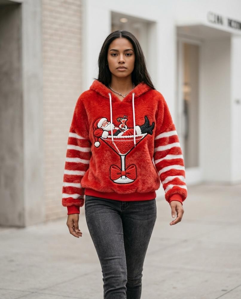 Lyzan | Plüschiger Langärmliger Hoodie Damen – Tilly Outlet