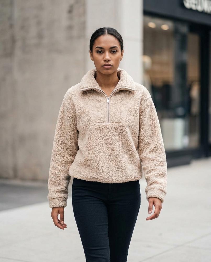 Comel | Flauschig Hochgeschlossen Sweatshirt Damen – Tilly Outlet