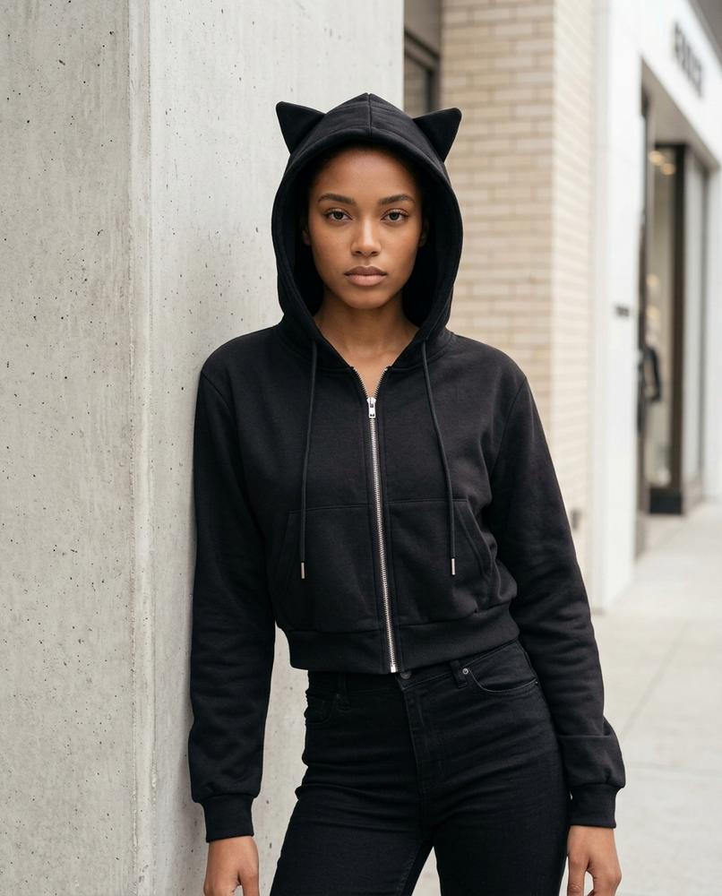 Madar | Kurzgeschnittener Reißverschluss Hoodie Damen – Tilly Outlet