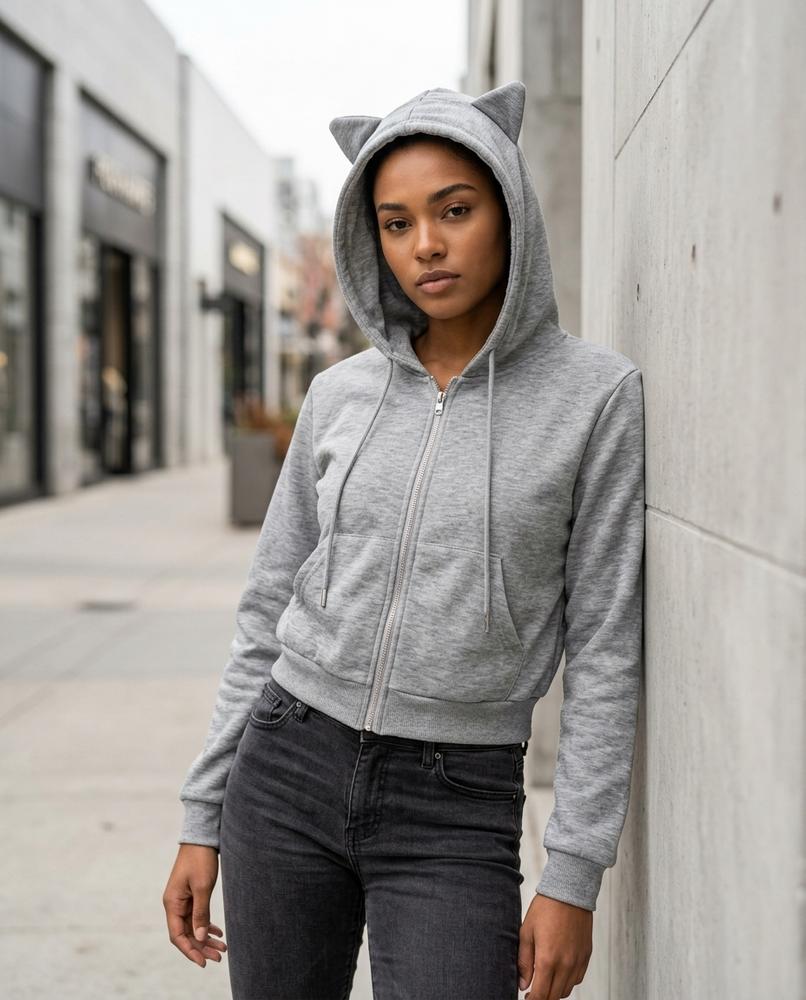 Madar | Kurzgeschnittener Reißverschluss Hoodie Damen – Tilly Outlet