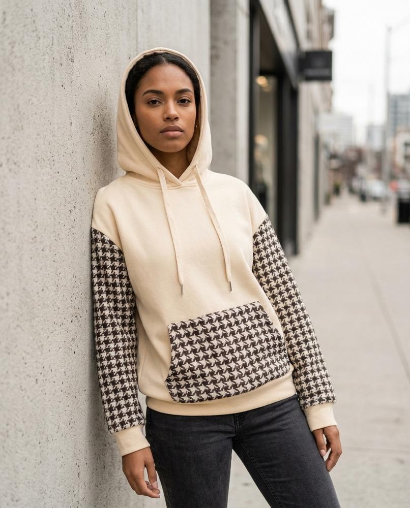 Nomar | Gemustert Strukturiert Hoodie Damen – Tilly Outlet