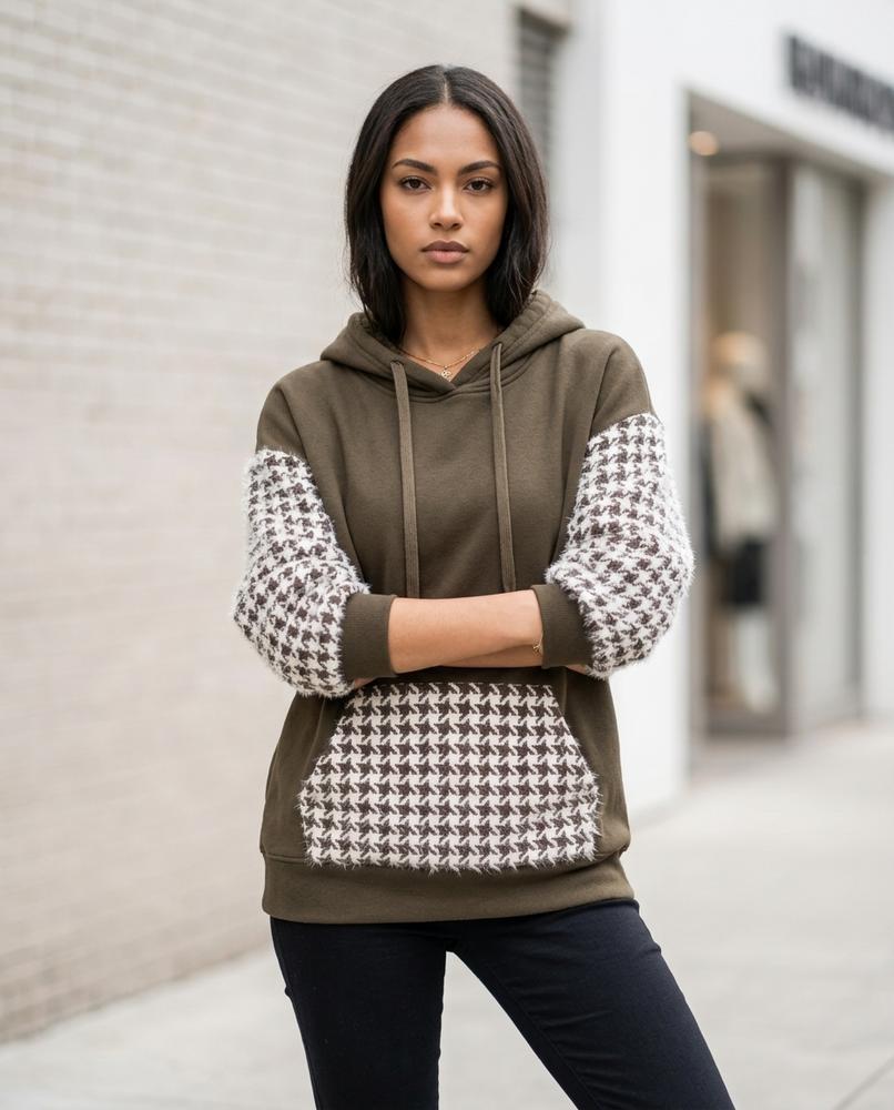 Nomar | Gemustert Strukturiert Hoodie Damen – Tilly Outlet