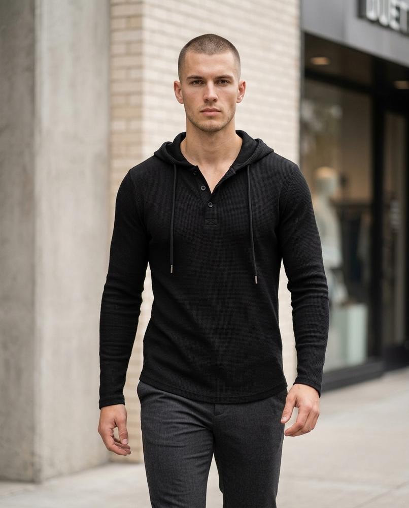 Savel | Strukturiert Langärmlig Hoodie Herren – Tilly Outlet