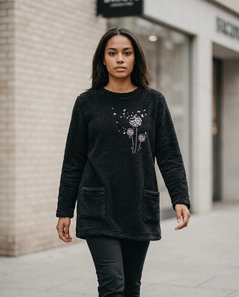 Rodan | Flauschige Langgeschnittene Tunika Damen – Tilly Outlet