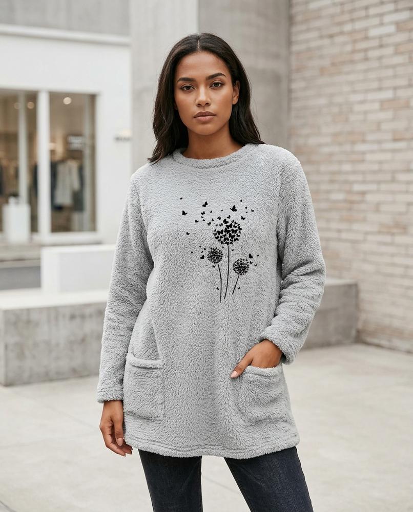 Rodan | Flauschige Langgeschnittene Tunika Damen – Tilly Outlet