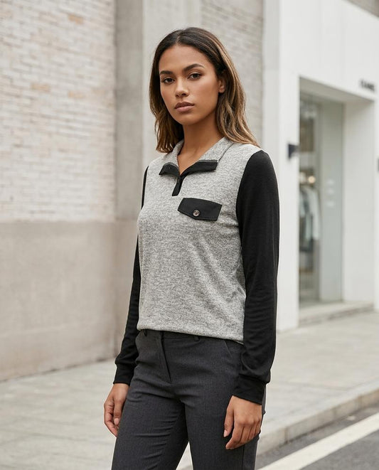 Almer | Zweifarbiges Langärmliges Shirt Damen – Tilly Outlet
