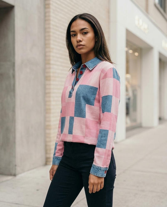 Alvel | Kariert Kombiniert Shirt Damen – Tilly Outlet