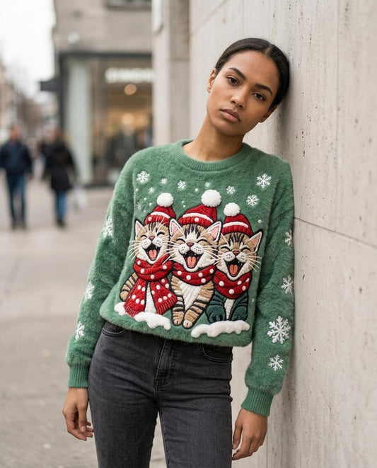 Noven | Plüschig Bestickt Pullover Damen – Tilly Outlet