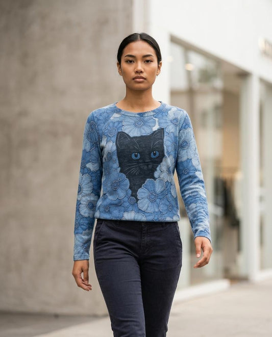 Masel | Bedruckter Langärmliger Pullover Damen – Tilly Outlet