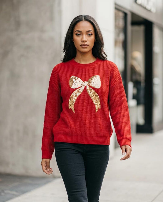 Ellin | Paillettenbesetzter Strick Pullover Damen – Tilly Outlet