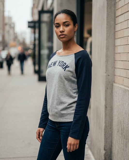 Rilev | Zweifarbig Bedruckt Sweatshirt Damen – Tilly Outlet