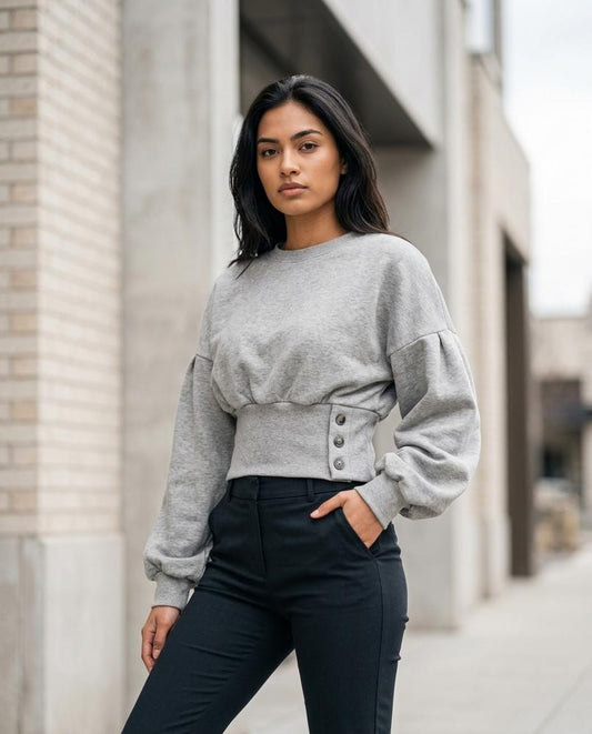 Zatal | Taillenbetont Ballonärmlig Sweatshirt Damen – Tilly Outlet
