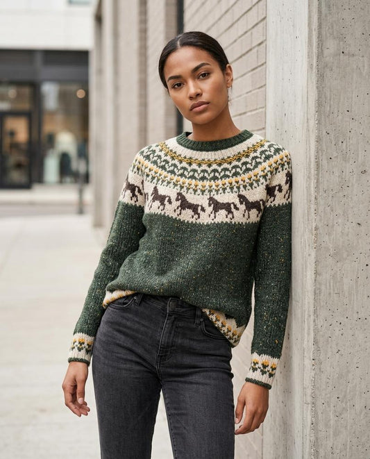 Larel | Gemustert Gestrickt Pullover Damen – Tilly Outlet