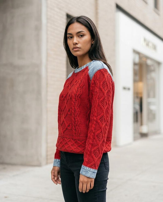 Tizan | Strukturiert Kombiniert Pullover Damen – Tilly Outlet