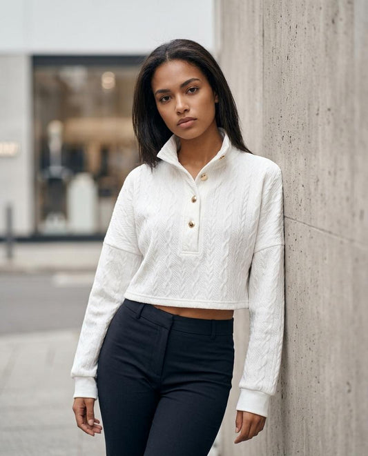 Nosen | Kurzgeschnitten Strukturiert Sweatshirt Damen – Tilly Outlet