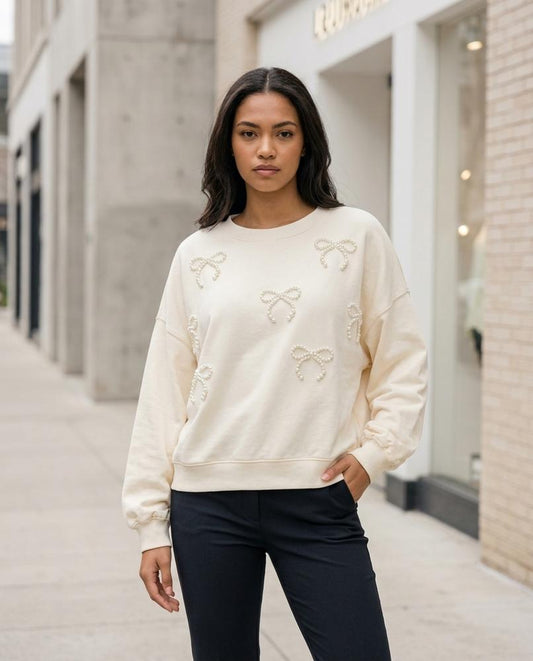 Viram | Perlenbesetztes Oversized Sweatshirt Damen – Tilly Outlet