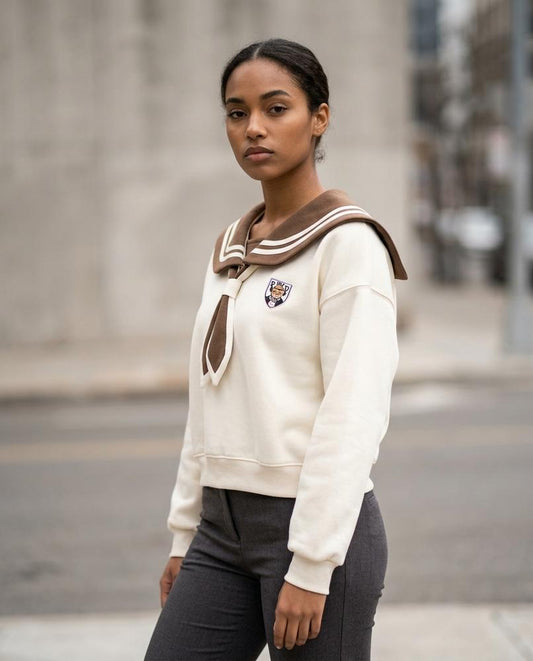 Noron | Maritimes Kurzgeschnittenes Sweatshirt Damen – Tilly Outlet