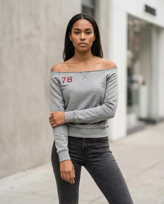 Tilor | Schulterfrei Meliert Sweatshirt Damen – Tilly Outlet