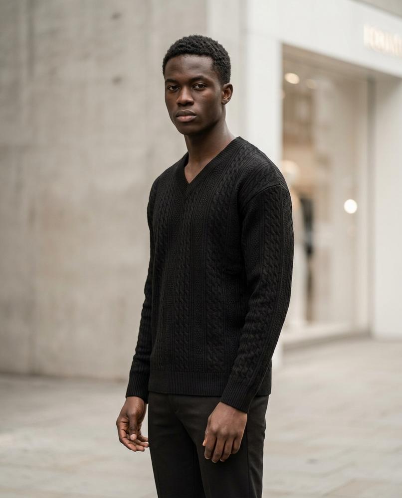 Men's Sweater – Lysil, Textured fabric, An attached hood – Tilly Outlet