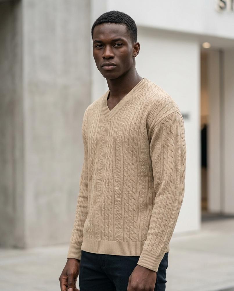 Men's Sweater – Lysil, Textured fabric, An attached hood – Tilly Outlet