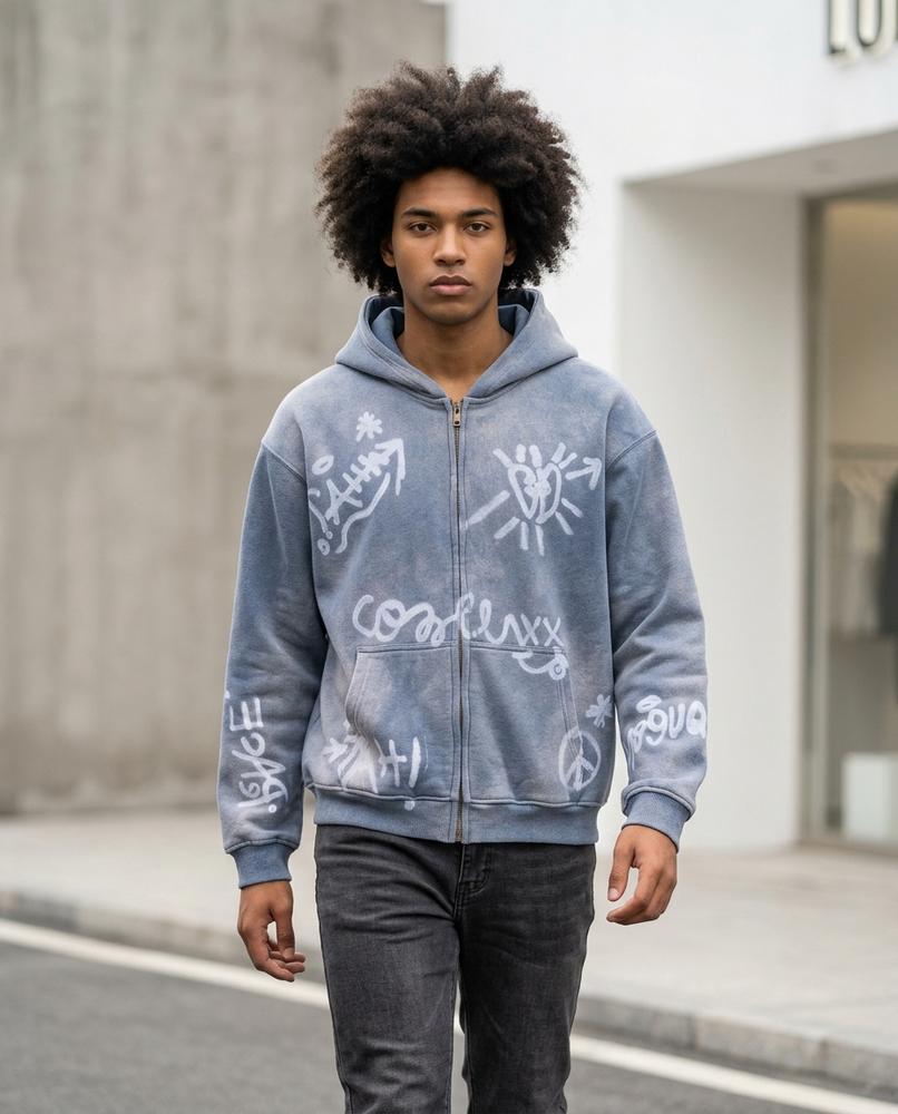 Unisex Hoodie – Timel, Knit texture, Fleece lining – Tilly Outlet