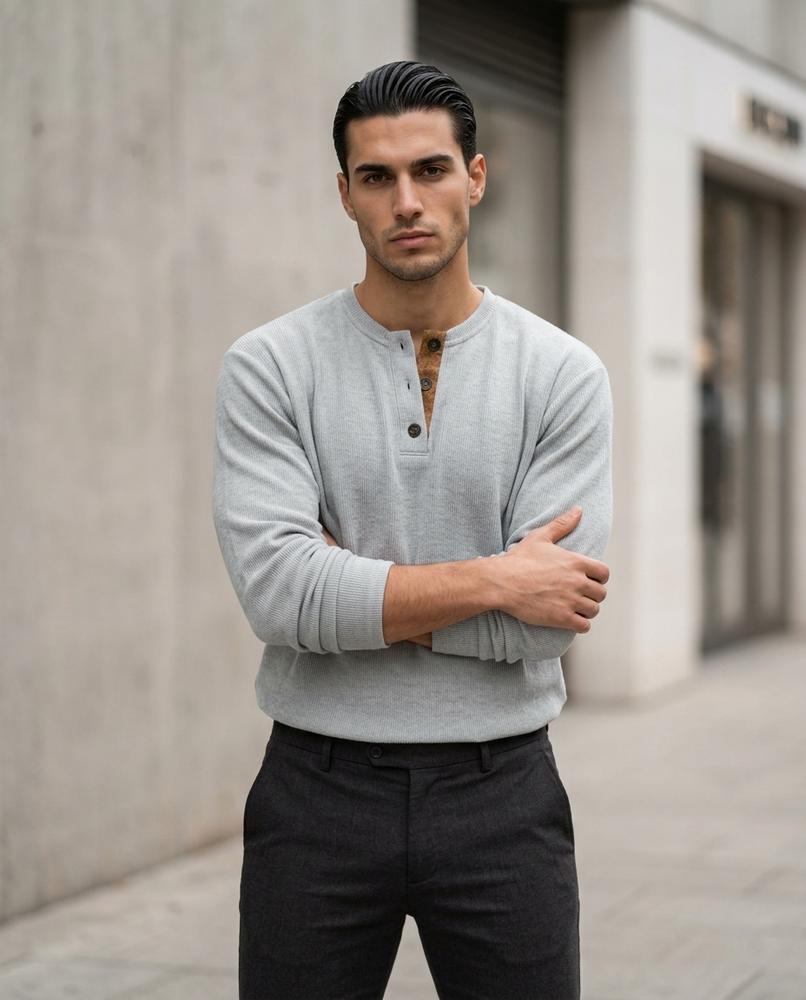Men's Shirt – Niram, Textured fabric, Long sleeves – Tilly Outlet