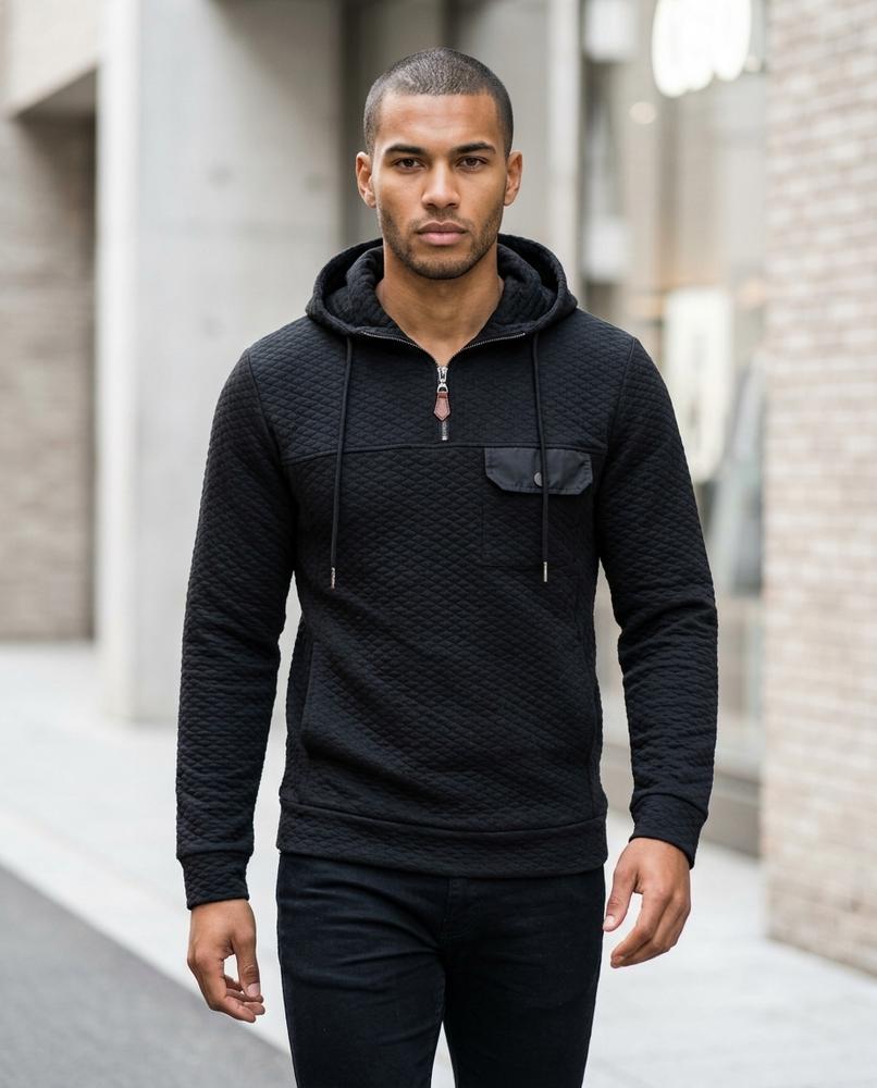 Men's Hoodie – Alnor, A zipper closure, An attached hood – Tilly Outlet