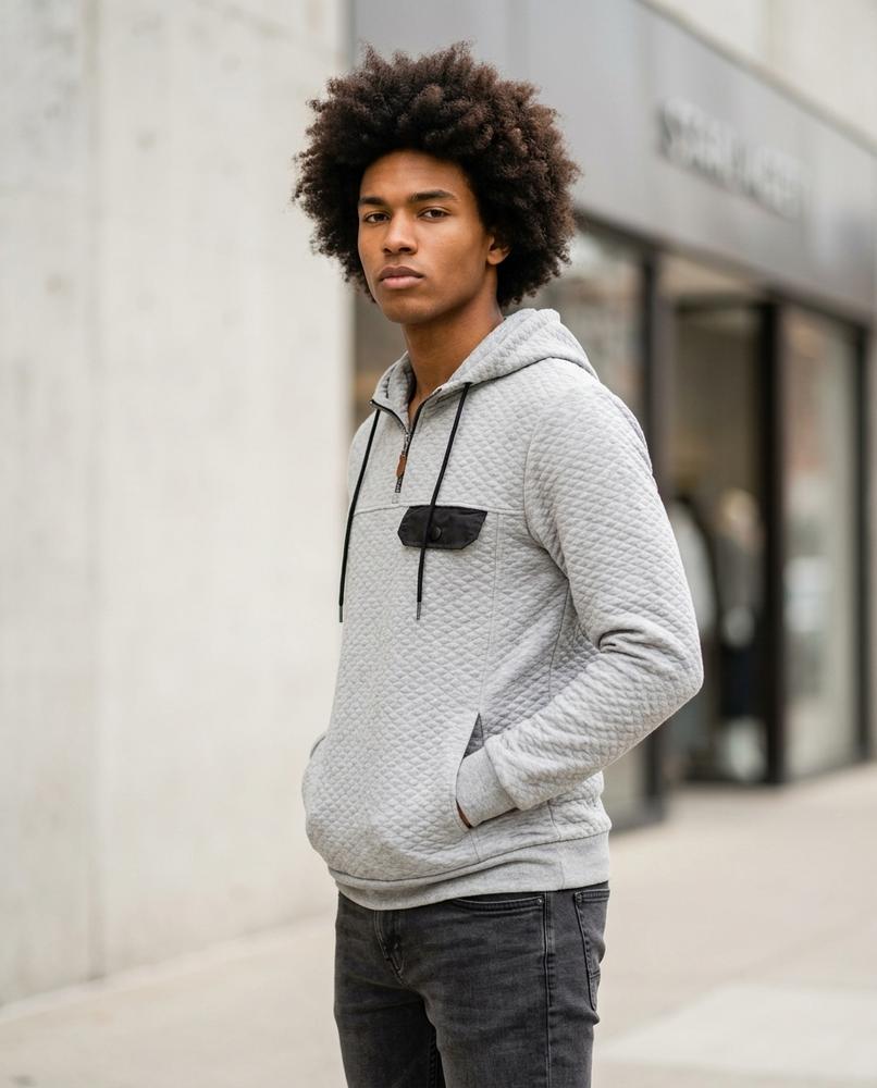 Men's Hoodie – Alnor, A zipper closure, An attached hood – Tilly Outlet