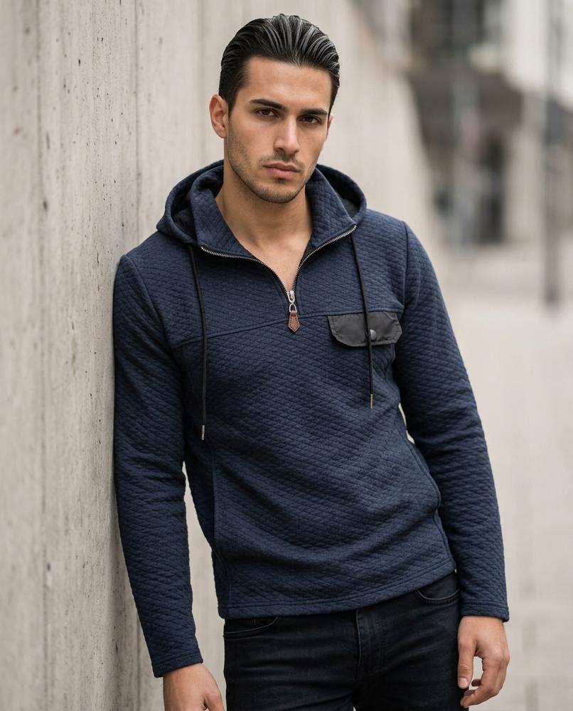 Men's Hoodie – Alnor, A zipper closure, An attached hood – Tilly Outlet