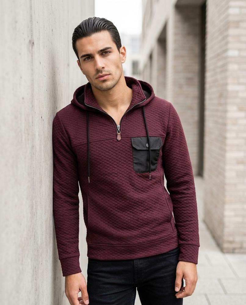 Men's Hoodie – Alnor, A zipper closure, An attached hood – Tilly Outlet