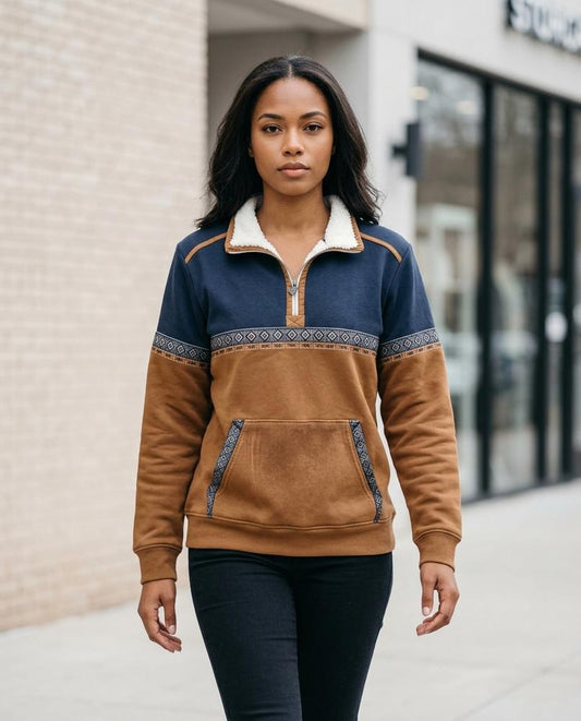 Yosan | Gefütterter Zweifarbiger Pullover Damen – Tilly Outlet