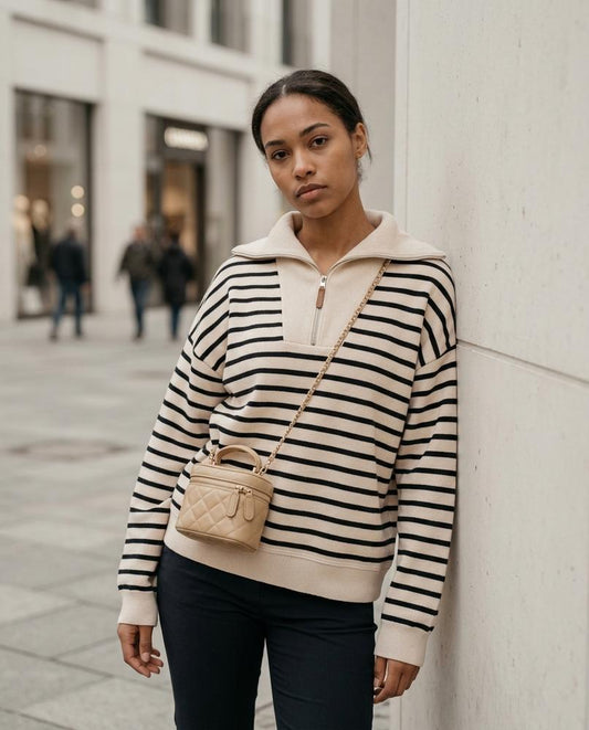 Tamin | Gestreiftes Weit-Geschnittenes Sweatshirt Damen – Tilly Outlet