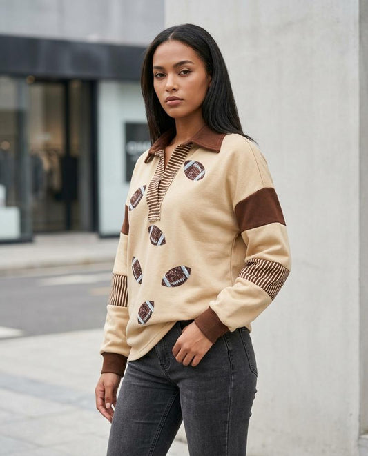 Zalin | Langärmliges Gekragtes Sweatshirt Damen – Tilly Outlet