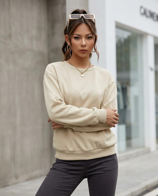 Demur | Langärmliges Einfarbiges Sweatshirt Damen – Tilly Outlet