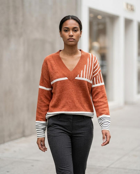 Tolod | Gestreifter Gestrickter Pullover Damen – Tilly Outlet
