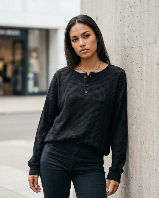 Yufak | Strukturiertes Langärmliges Shirt Damen – Tilly Outlet