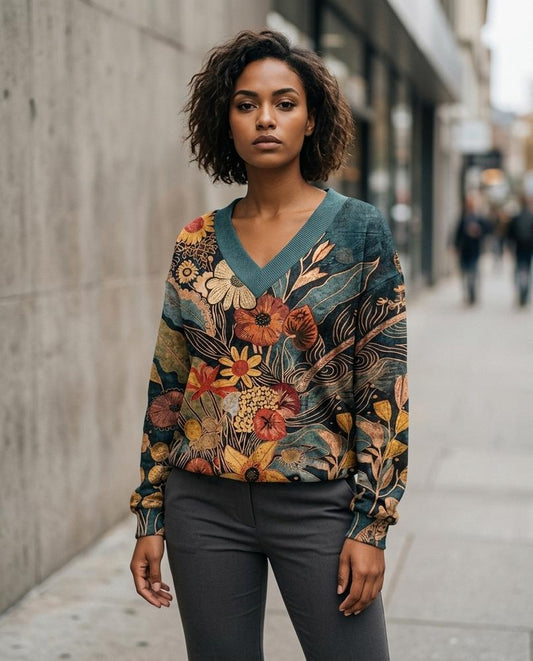 Eeror | Geblümt Langärmelig Pullover Damen – Tilly Outlet