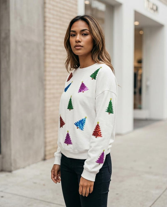 Mibat | Paillettenbesetzt Langärmelig Sweatshirt Damen – Tilly Outlet