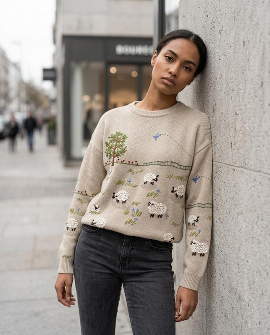 Rufil | Langärmlig Bestickt Pullover Damen – Tilly Outlet