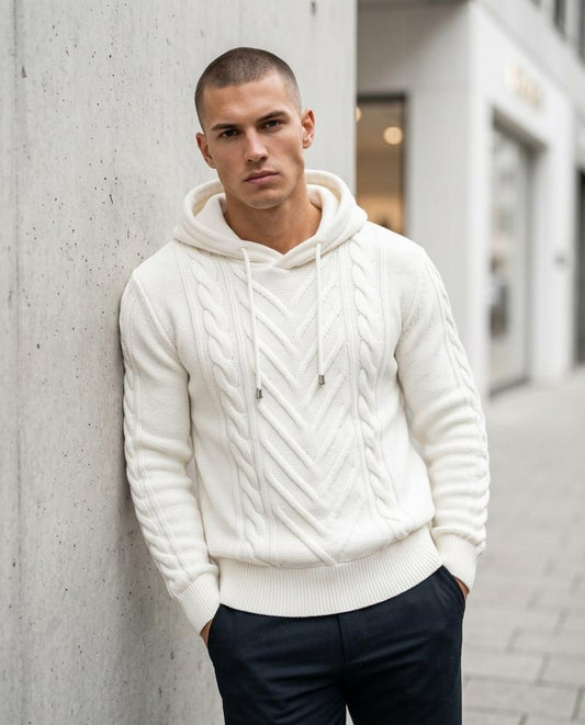 Sugek | Formgestrickter Strukturierter Hoodie Herren – Tilly Outlet