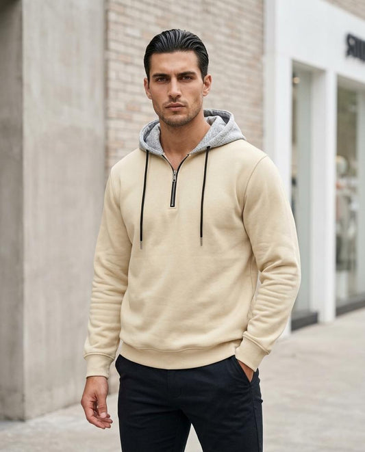 Mirar | Reißverschluss Zweifarbiger Hoodie Herren – Tilly Outlet