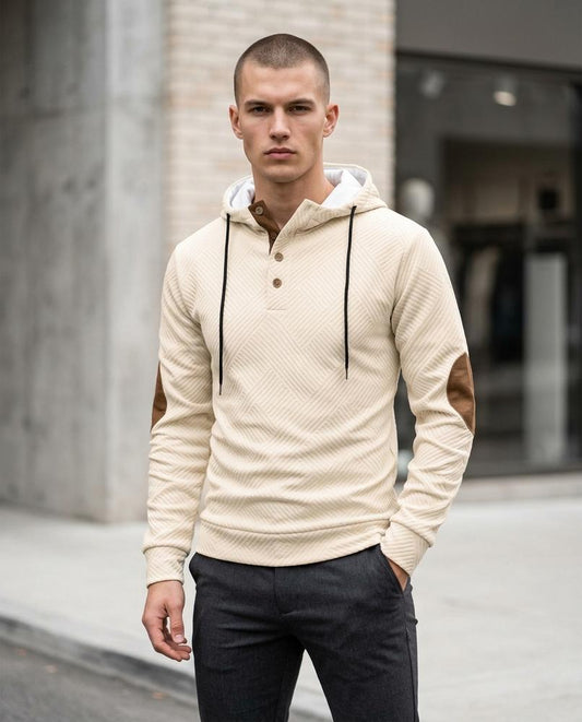Camem | Strukturierter Geknöpfter Hoodie Herren – Tilly Outlet
